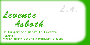 levente asboth business card